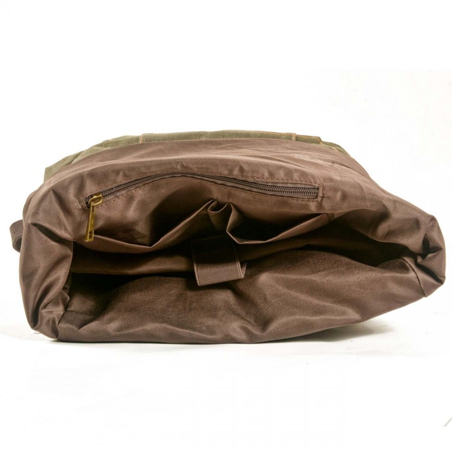 P2 Rolowany plecak unisex miejski z woskowanej bawełny i skóry. 5 kolorów